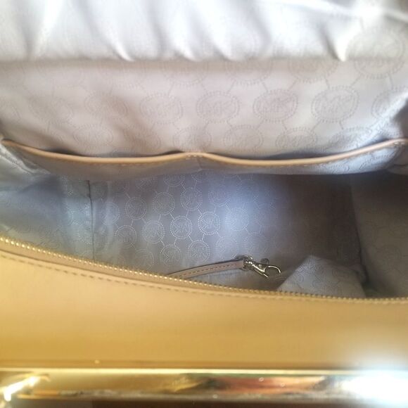 ⭐️ Michael Kors Medium Lana Suntan/Black Colorblock Leather Handbag - Picture 12 of 16